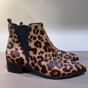 Marc Fisher Mlyalely Calf Hair Animal Cheetah Print Pointed Toe Ankle Bootie